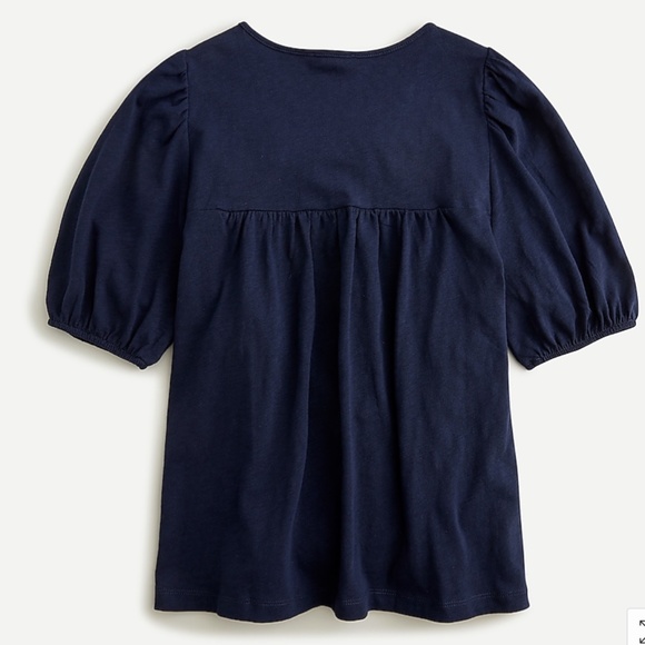 J.Crew Puff Sleeve T-Shirt with Smocked Yoke Small - Picture 2 of 4